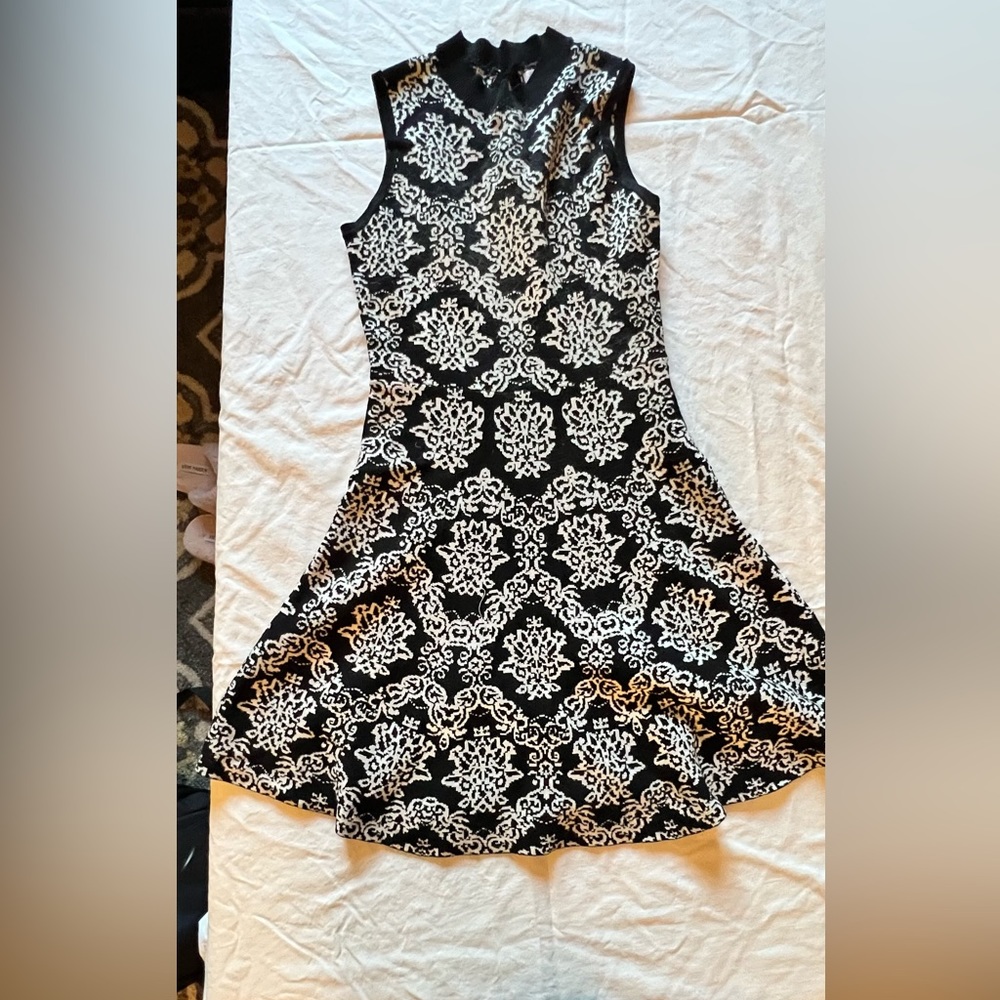 Black and white sweater dress